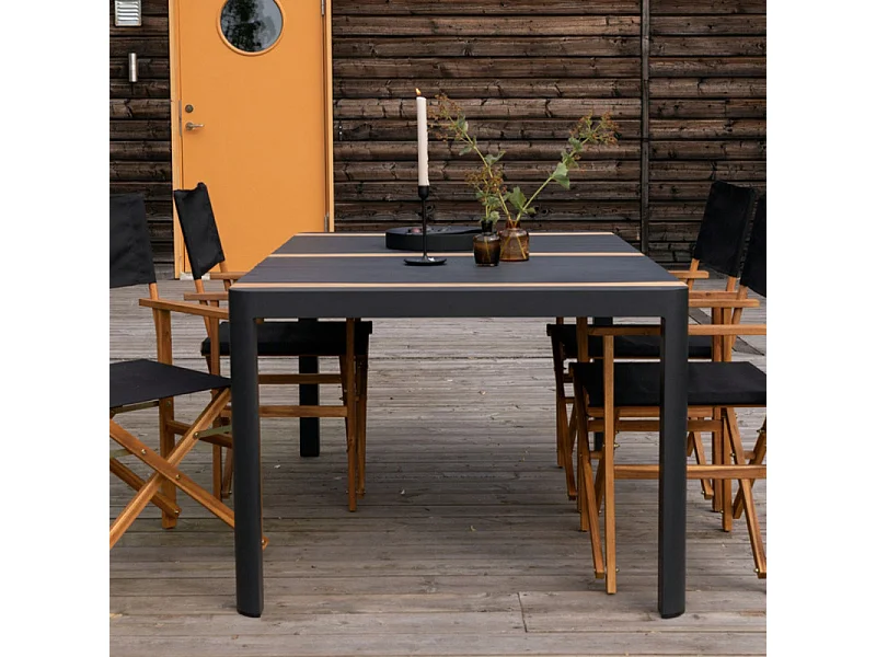 Table de Jardin en Teck "Togo" 150cm Noir