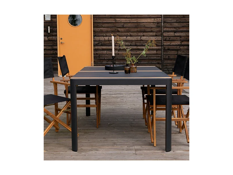 Table de Jardin en Teck "Togo" 150cm Noir