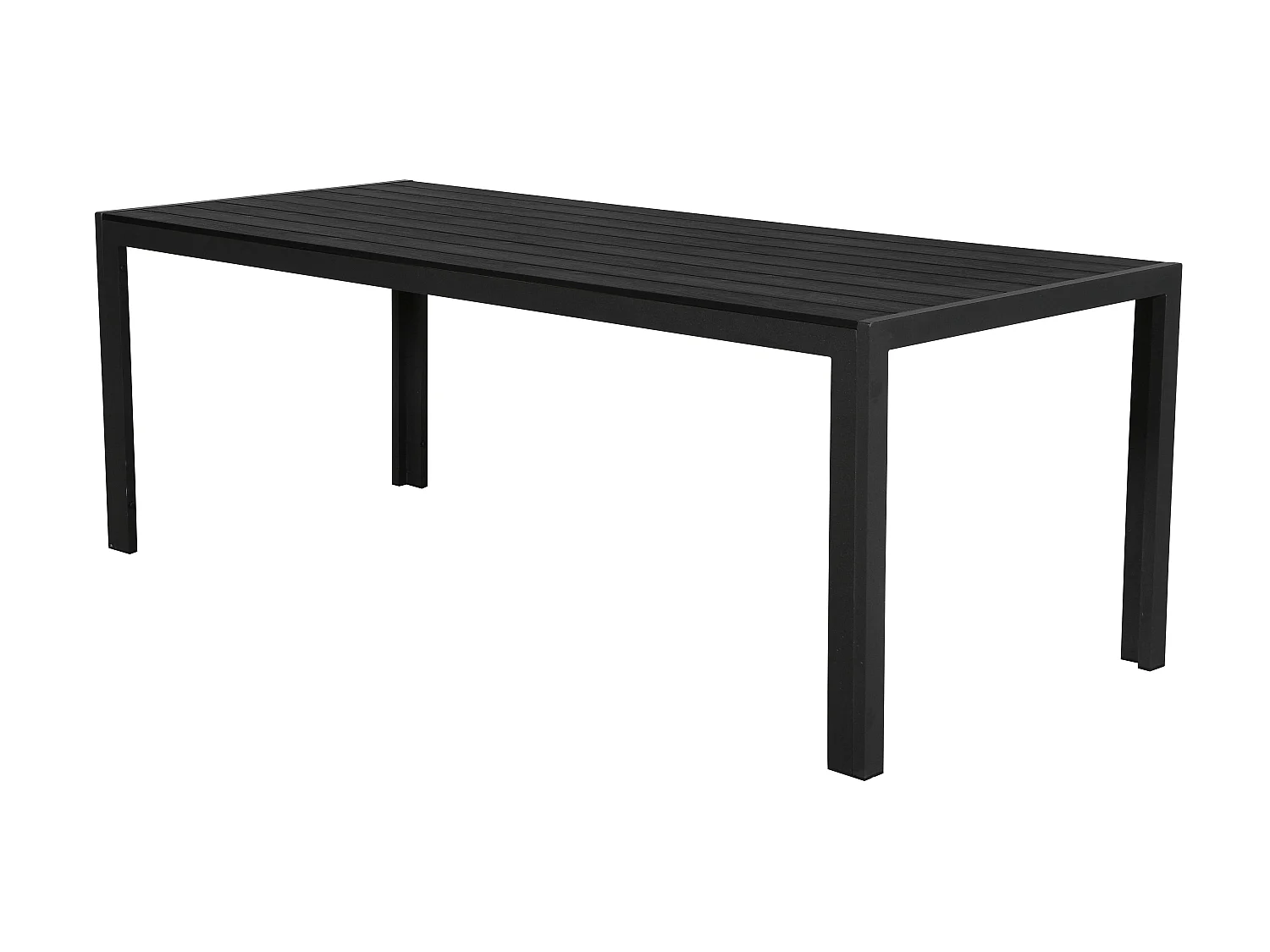 Fuccy Table de jardin, 205 cm, noir/noir.