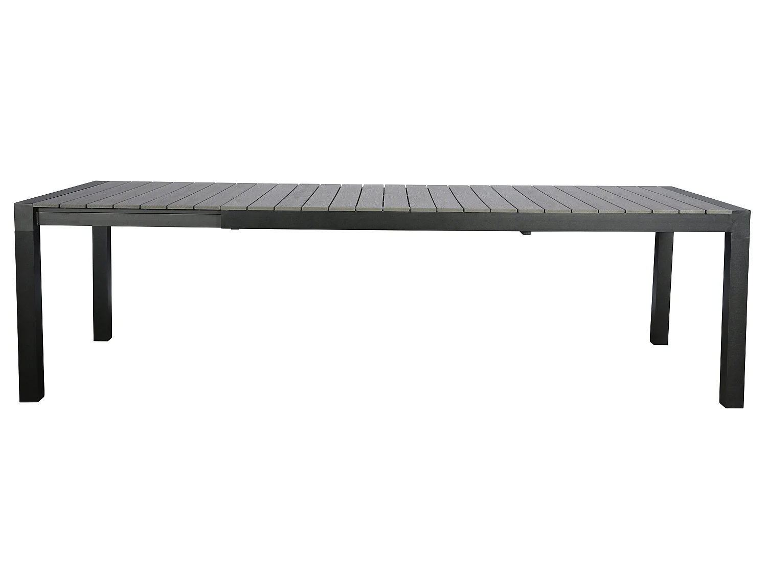 Ferl Table de jardin 205/275 cm, avec 1 plateau supplémentaire, noir/gris.