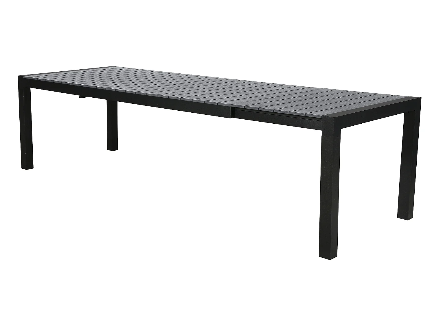 Ferl Table de jardin 205/275 cm, avec 1 plateau supplémentaire, noir/gris.