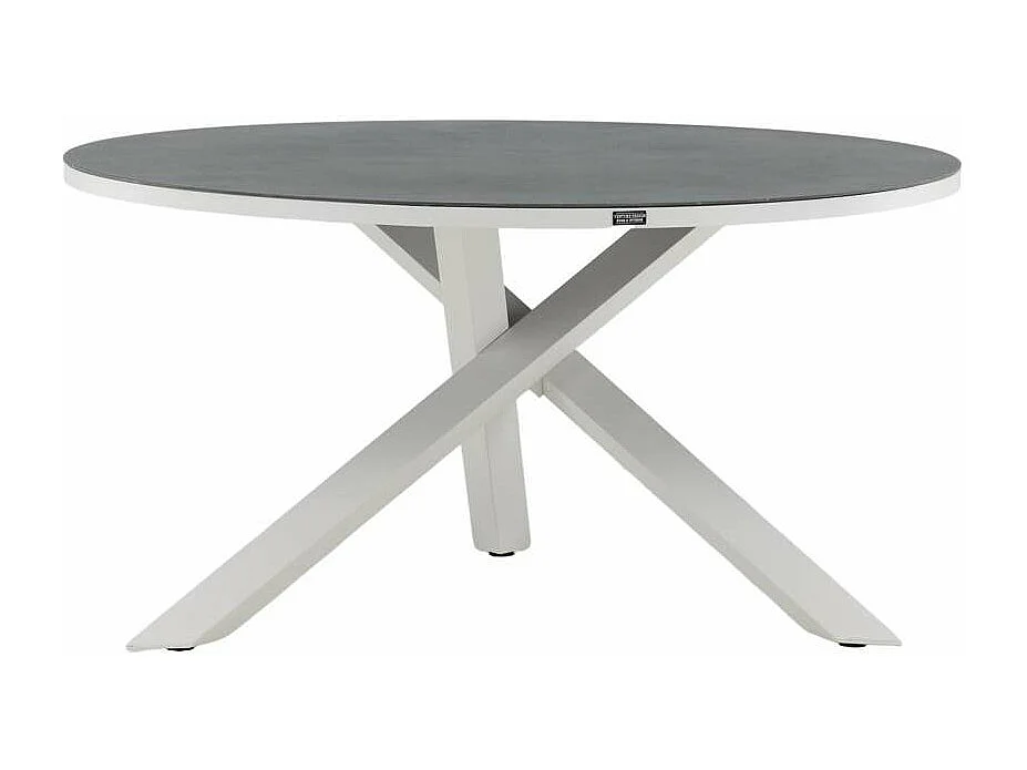 Copacabana eettafel tuin Ø140cm witgrijs.