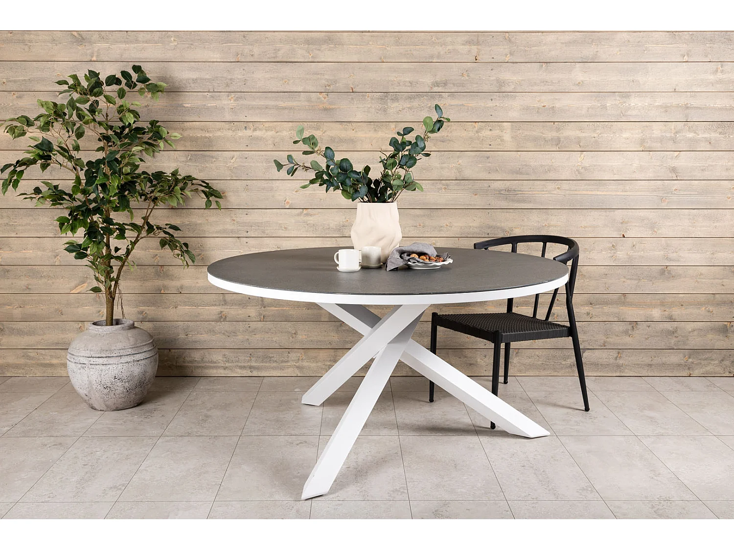 Table de Jardin Ronde "Copacabana" 140cm Gris