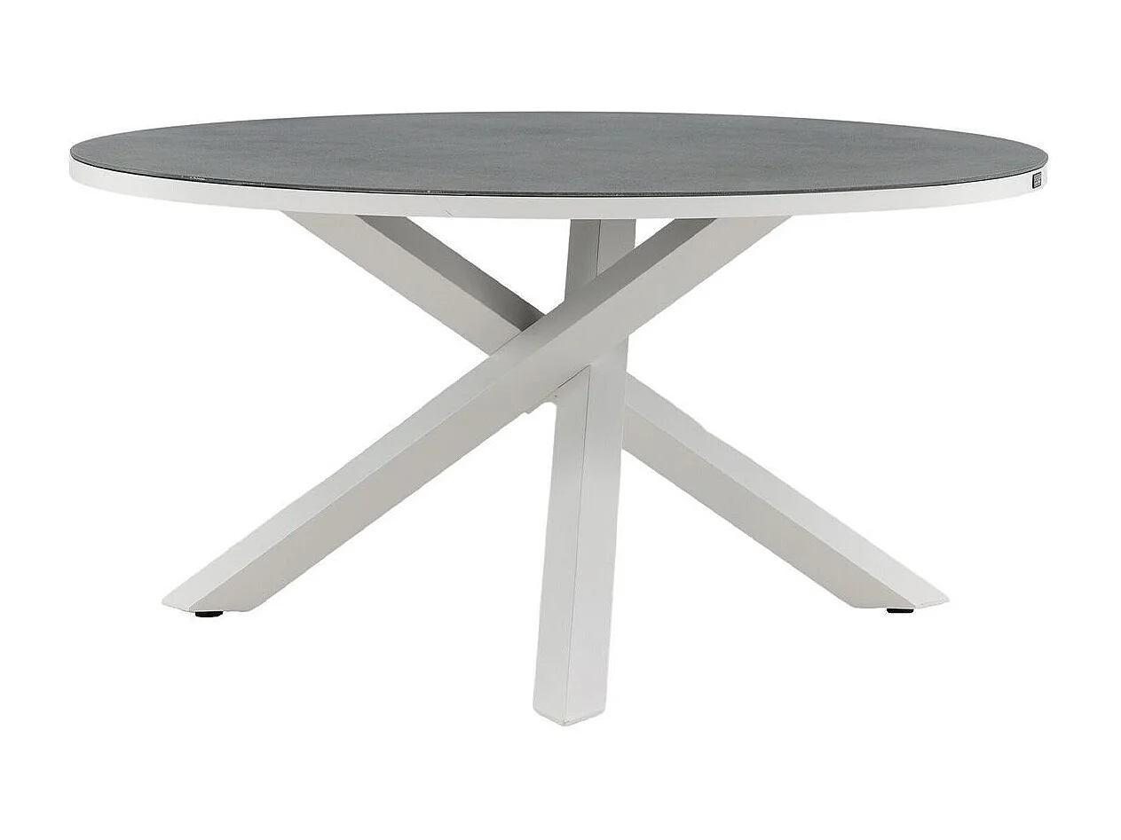 Copacabana eettafel tuin Ø140cm witgrijs.