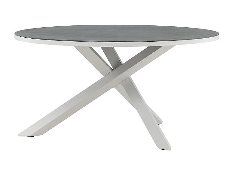 Copacabana eettafel tuin Ø140cm witgrijs.