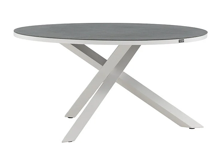 Copacabana eettafel tuin Ø140cm witgrijs.