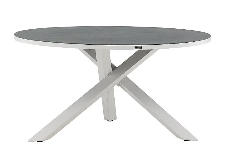 Copacabana eettafel tuin Ø140cm witgrijs.