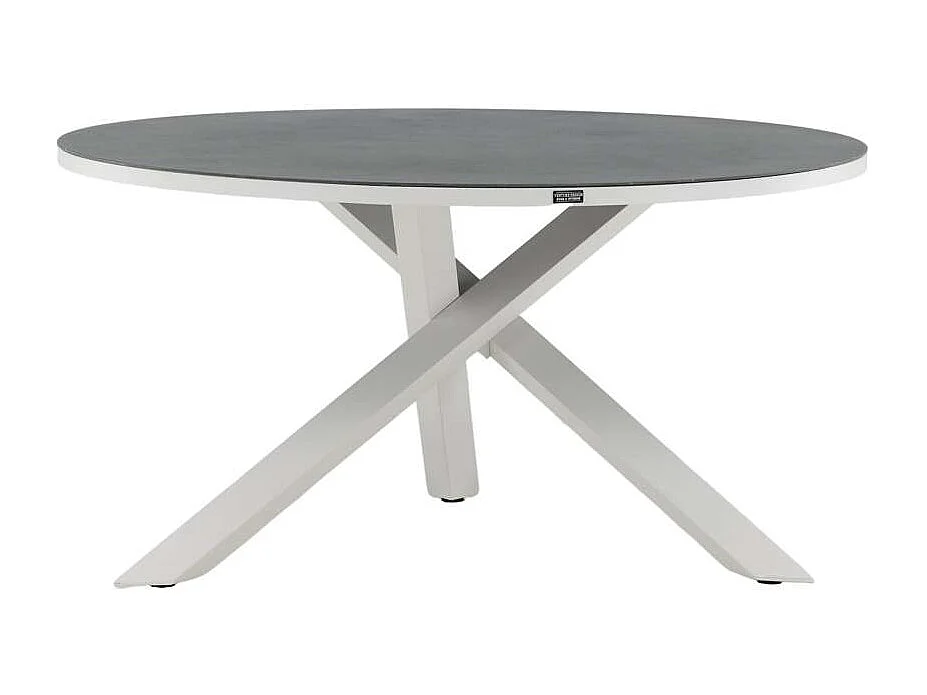 Copacabana eettafel tuin Ø140cm witgrijs.