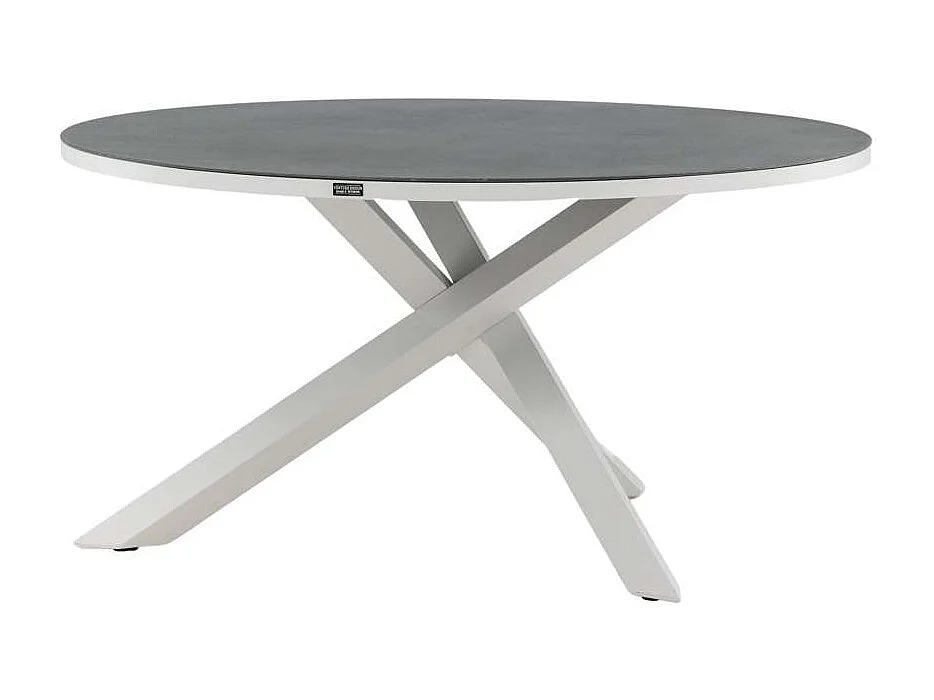 Copacabana eettafel tuin Ø140cm witgrijs.