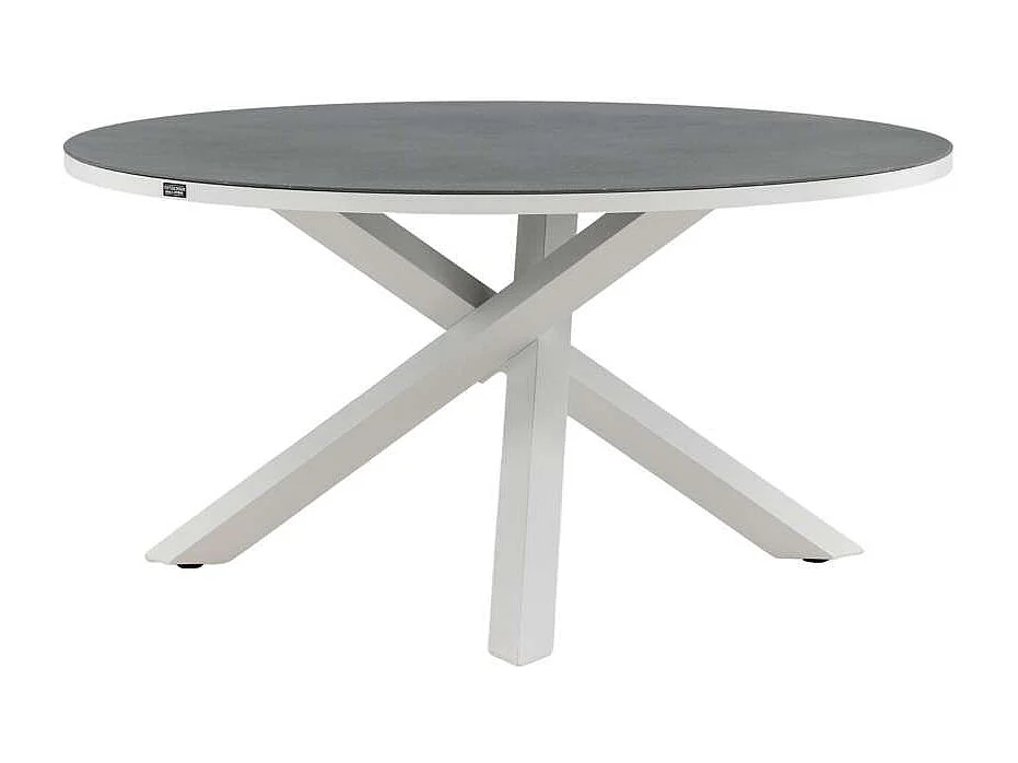 Copacabana eettafel tuin Ø140cm witgrijs.