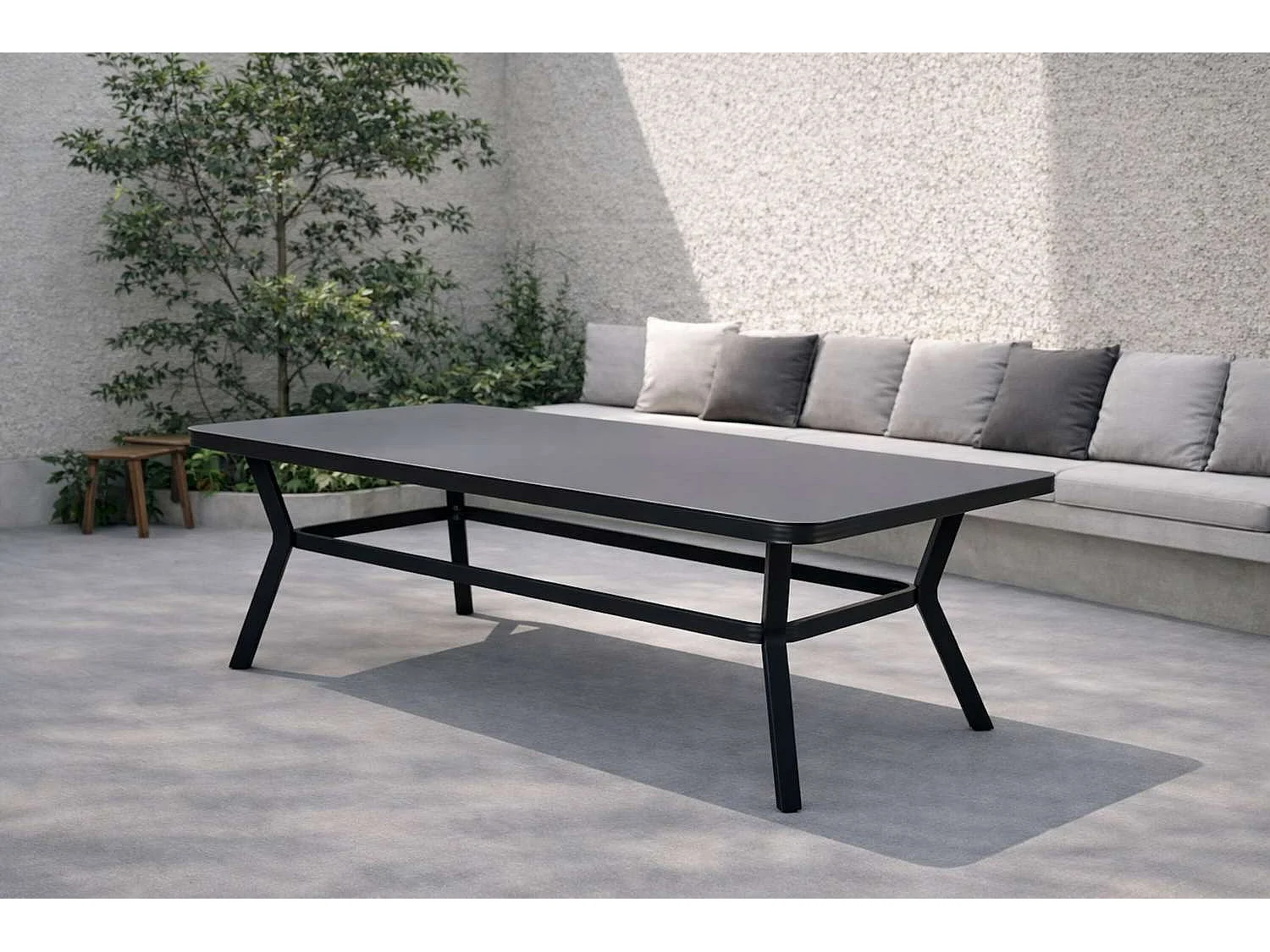 Table de Jardin "Virya" 200cm Noir & Gris