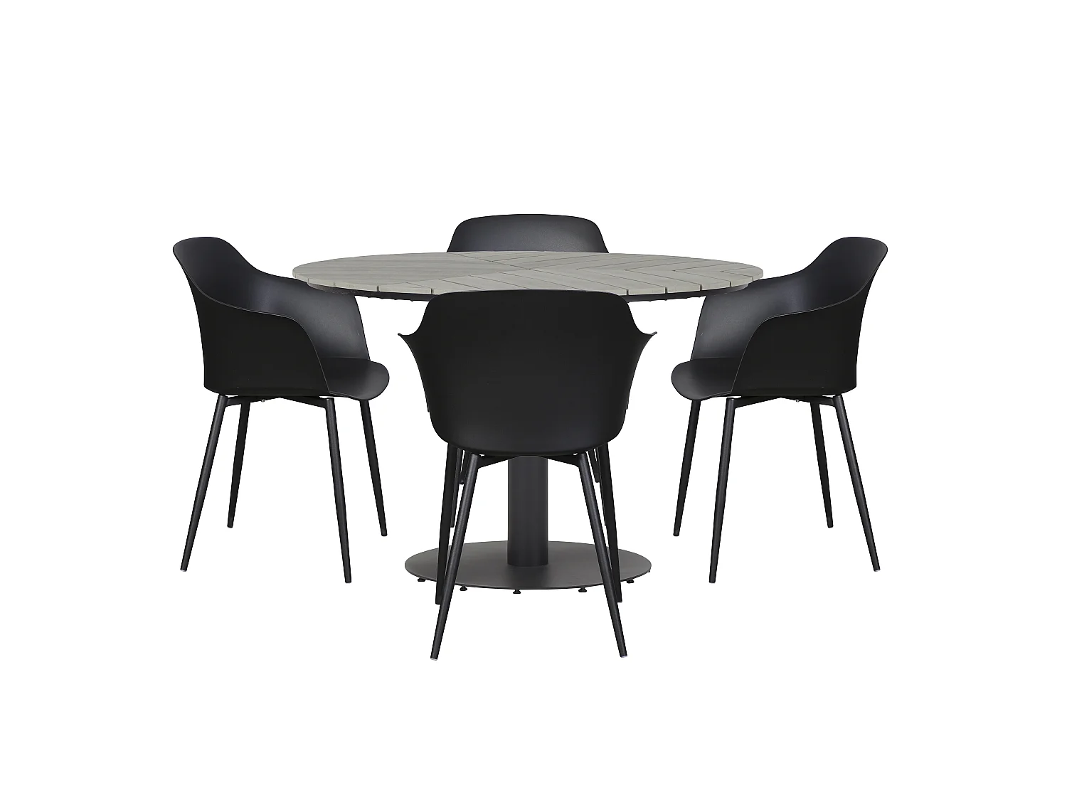 Hector Table de jardin, Ø110 cm, gris.