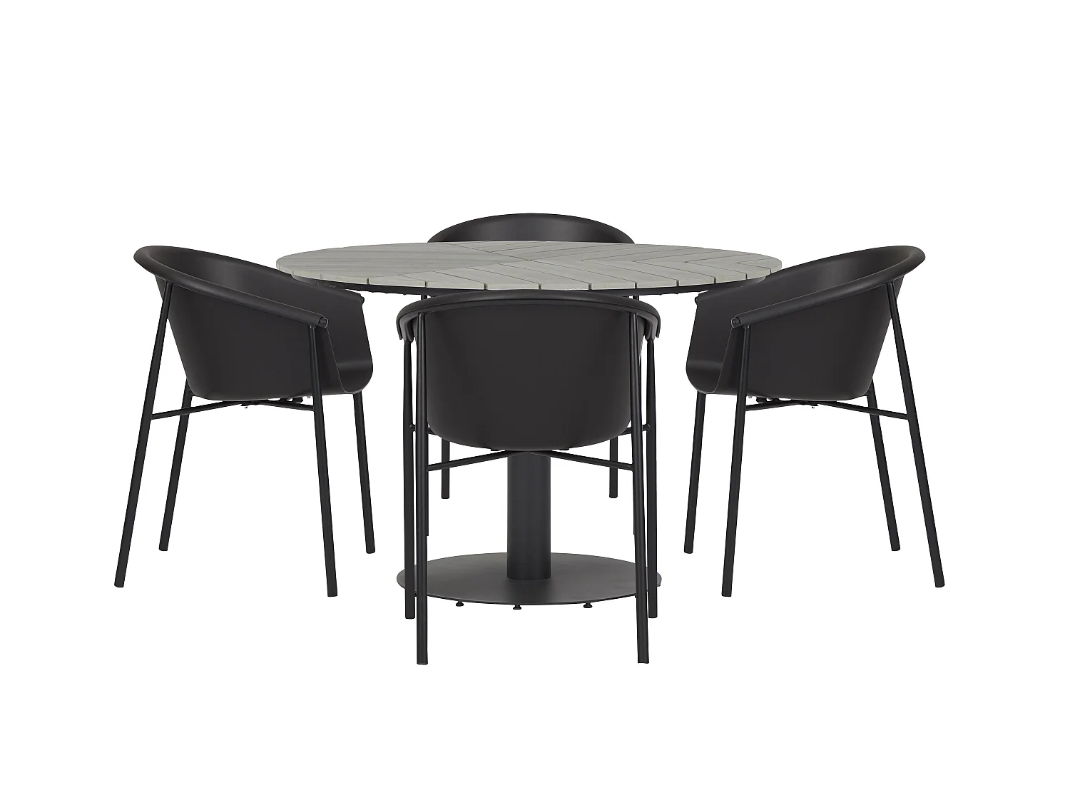 Hector Table de jardin, Ø110 cm, gris.