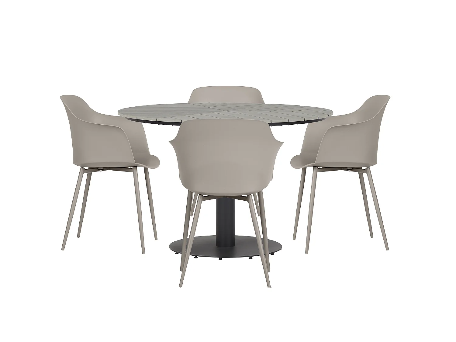 Hector Table de jardin, Ø110 cm, gris.