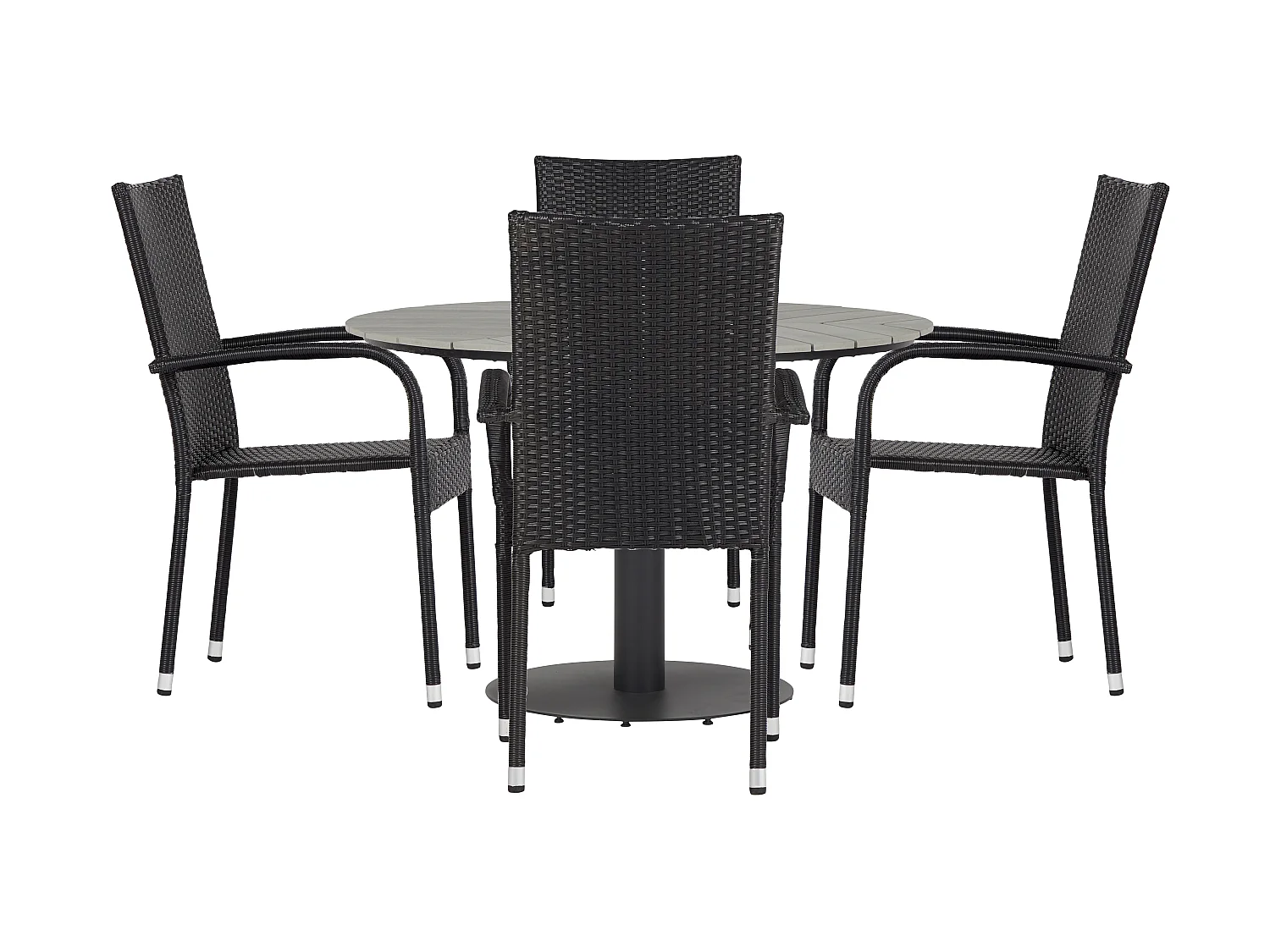 Hector Table de jardin, Ø110 cm, gris.