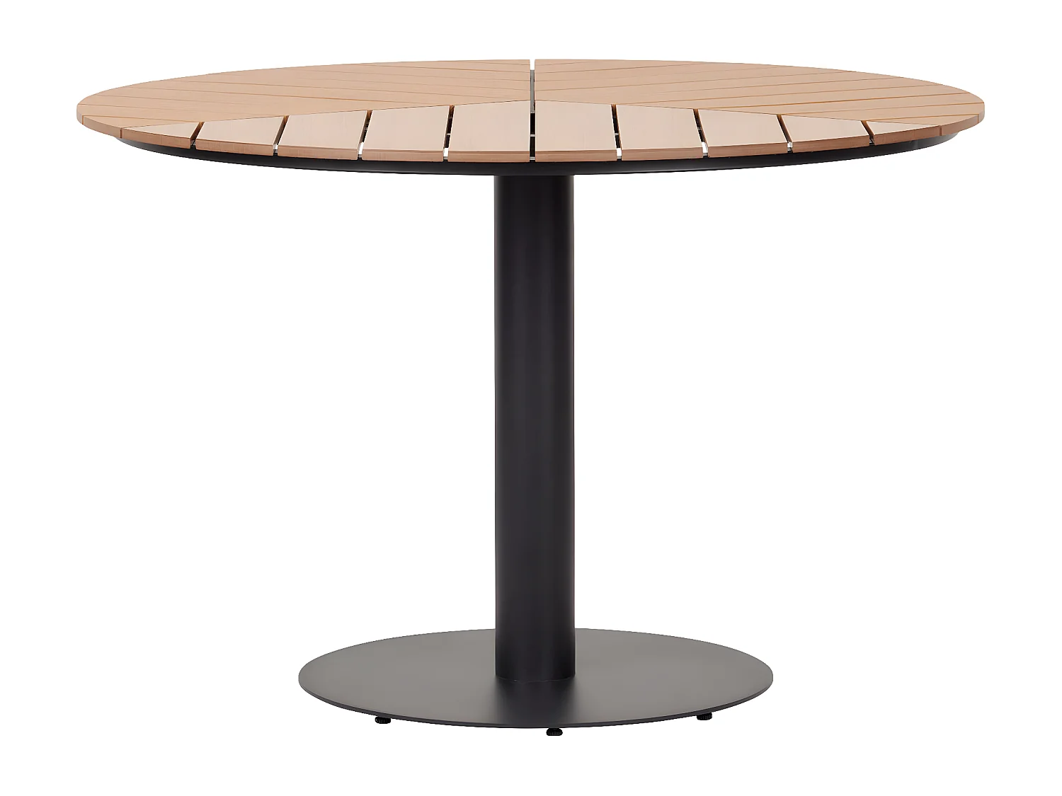 Hector Table de jardin Ø113 cm, noir, teck frêne.