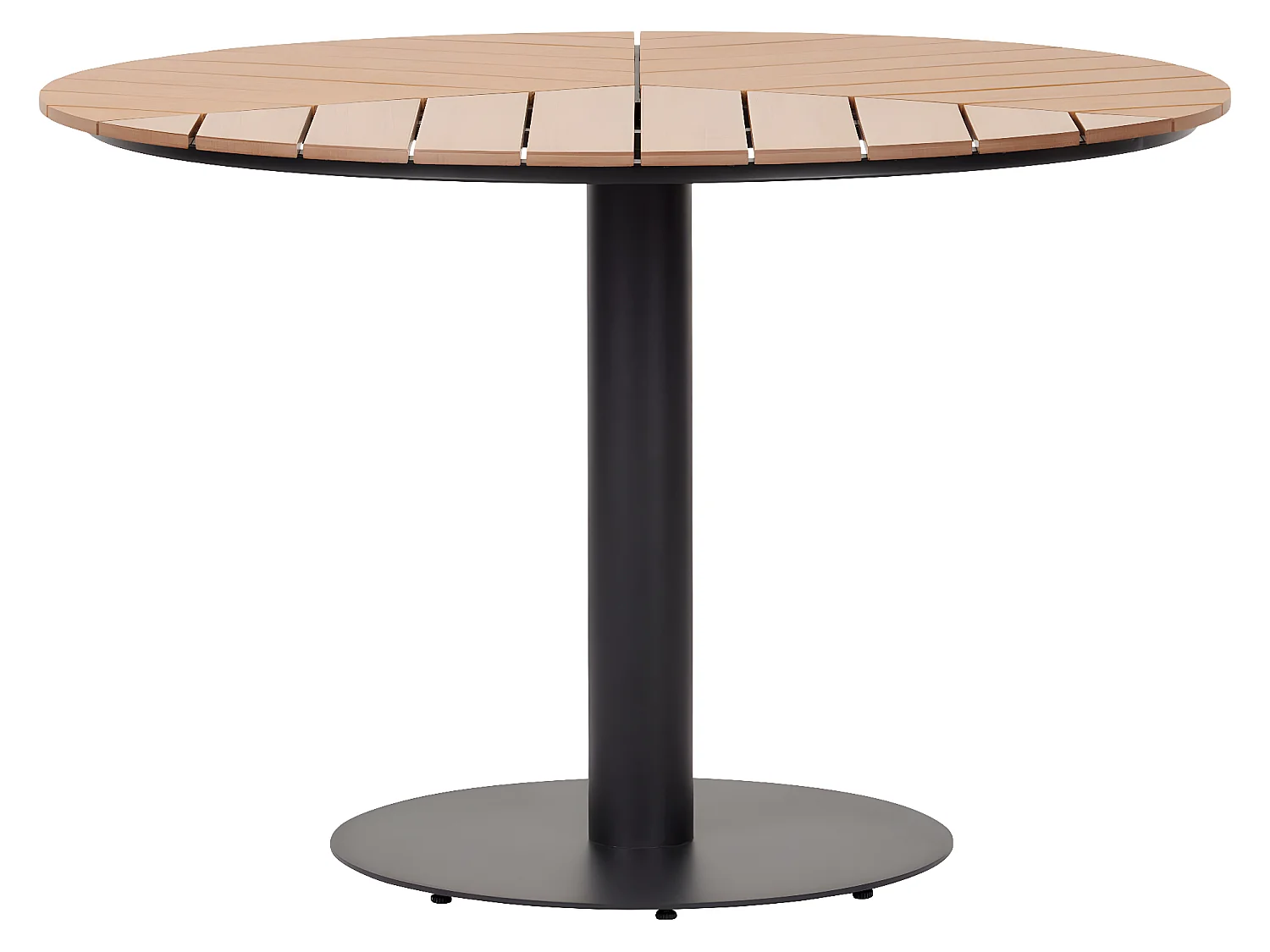 Hector Table de jardin Ø113 cm, noir, teck frêne.