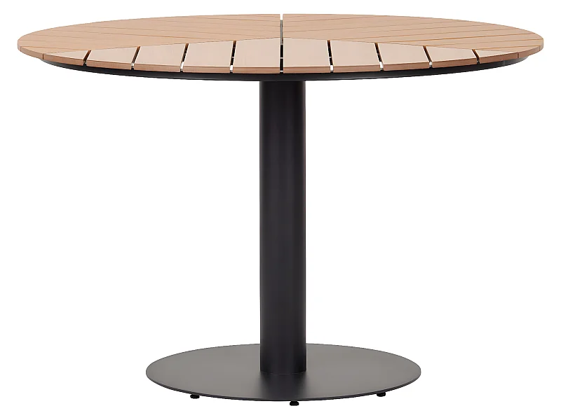 Hector Table de jardin Ø113 cm, noir, teck frêne.