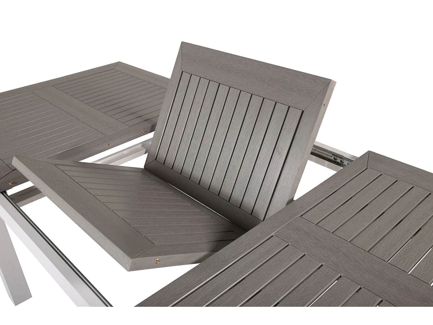 Albany Table de salle à manger avec extension supplémentaire, 160, 240 cm, blanc, gris.