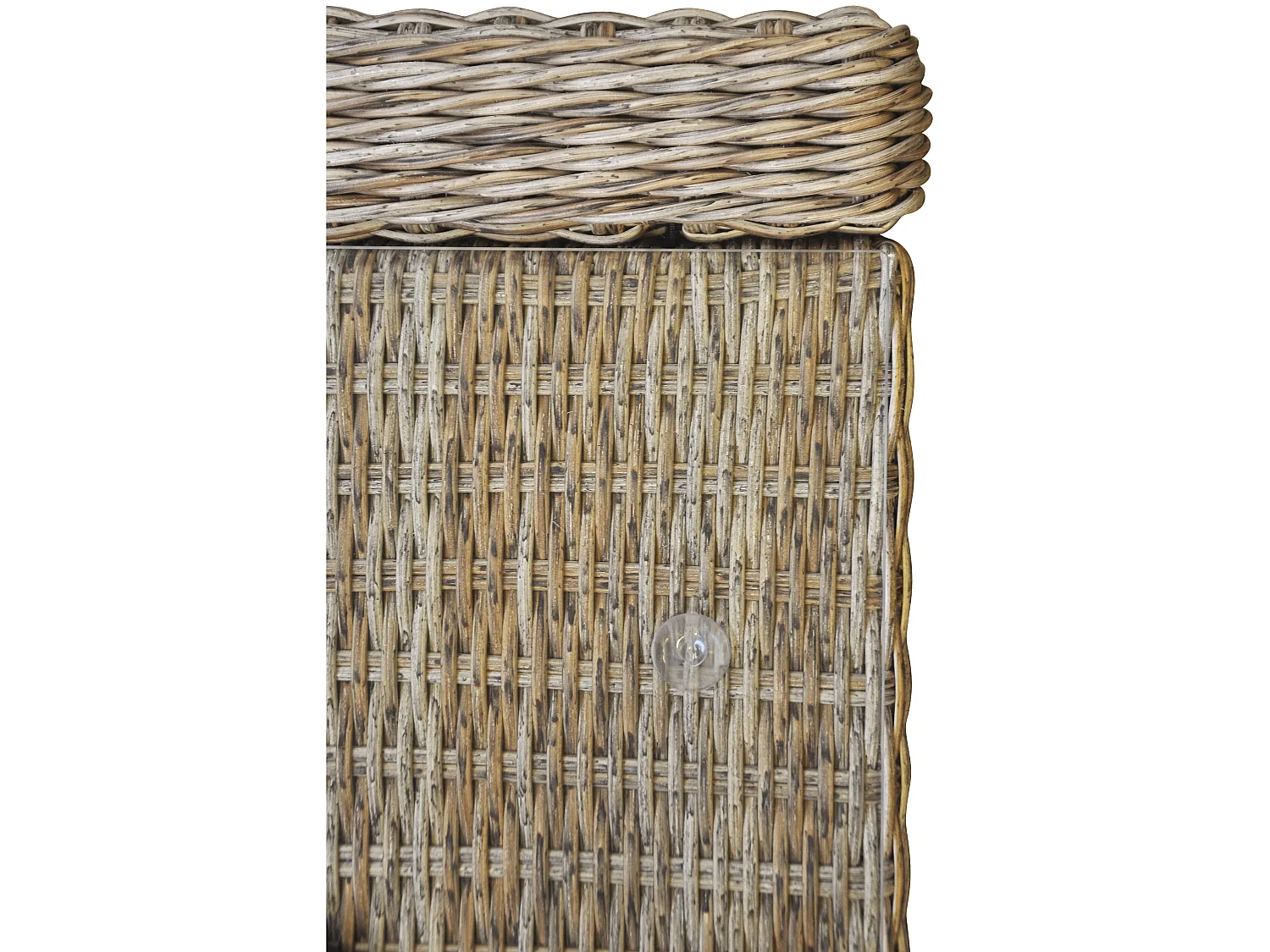 Gram Table basse jardin avec plateau en verre, teinte naturelle.