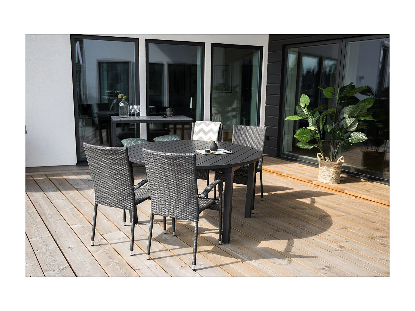 Marbella eettafel tuin Ø120cm zwart.