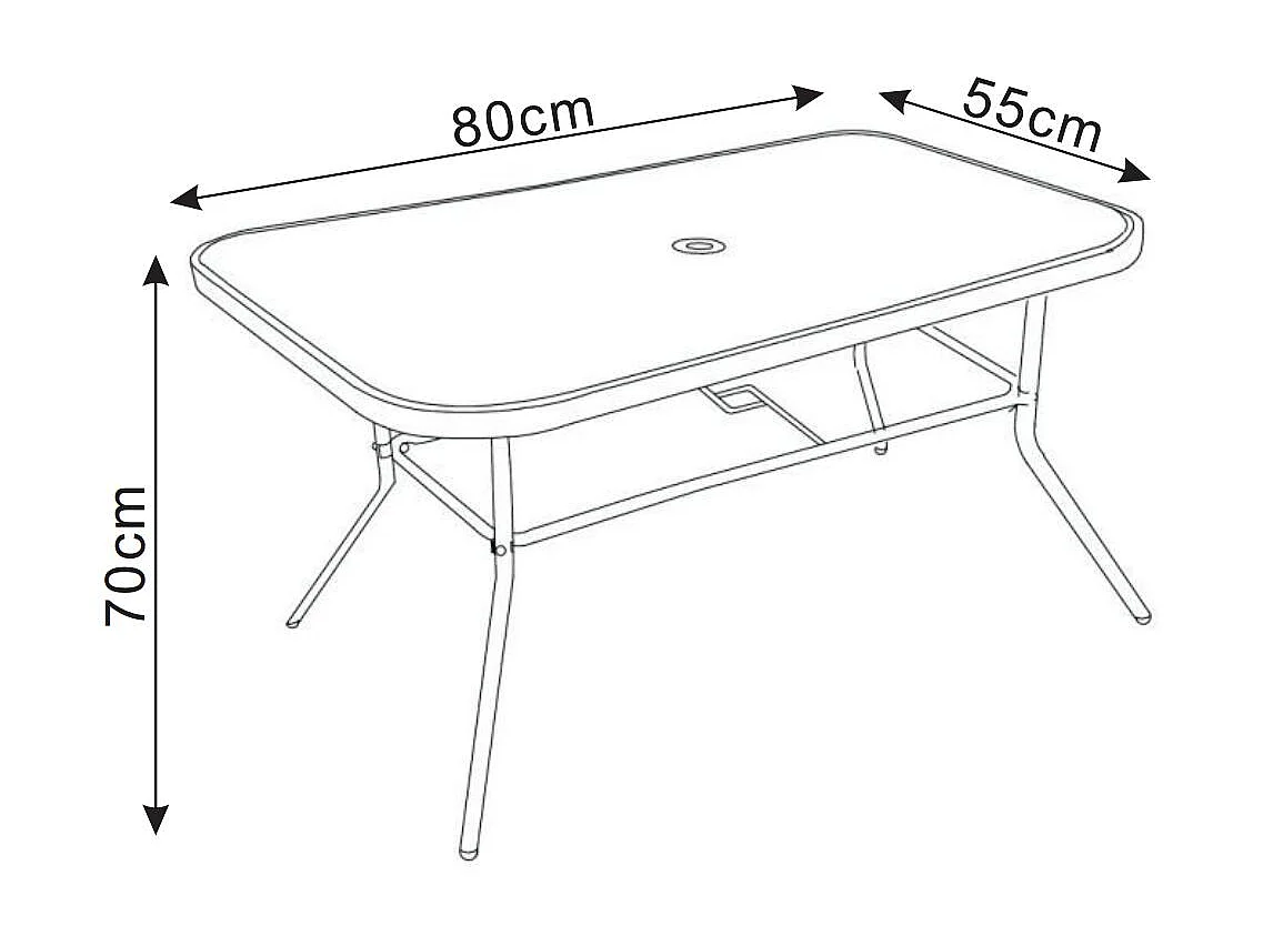 Glazen tuintafel balkontafel 80x55