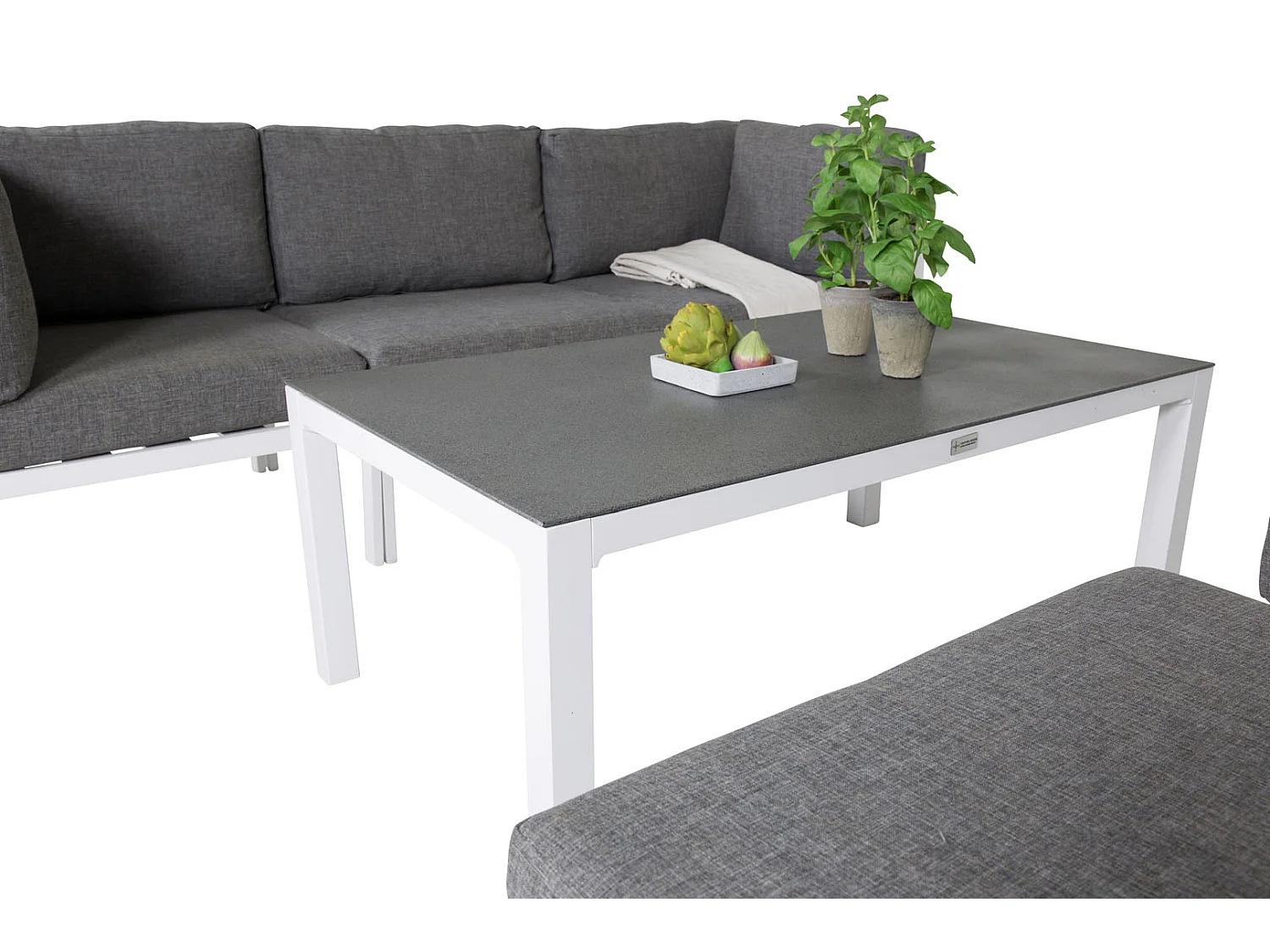 Copacabana tuin salontafel wit, glas.