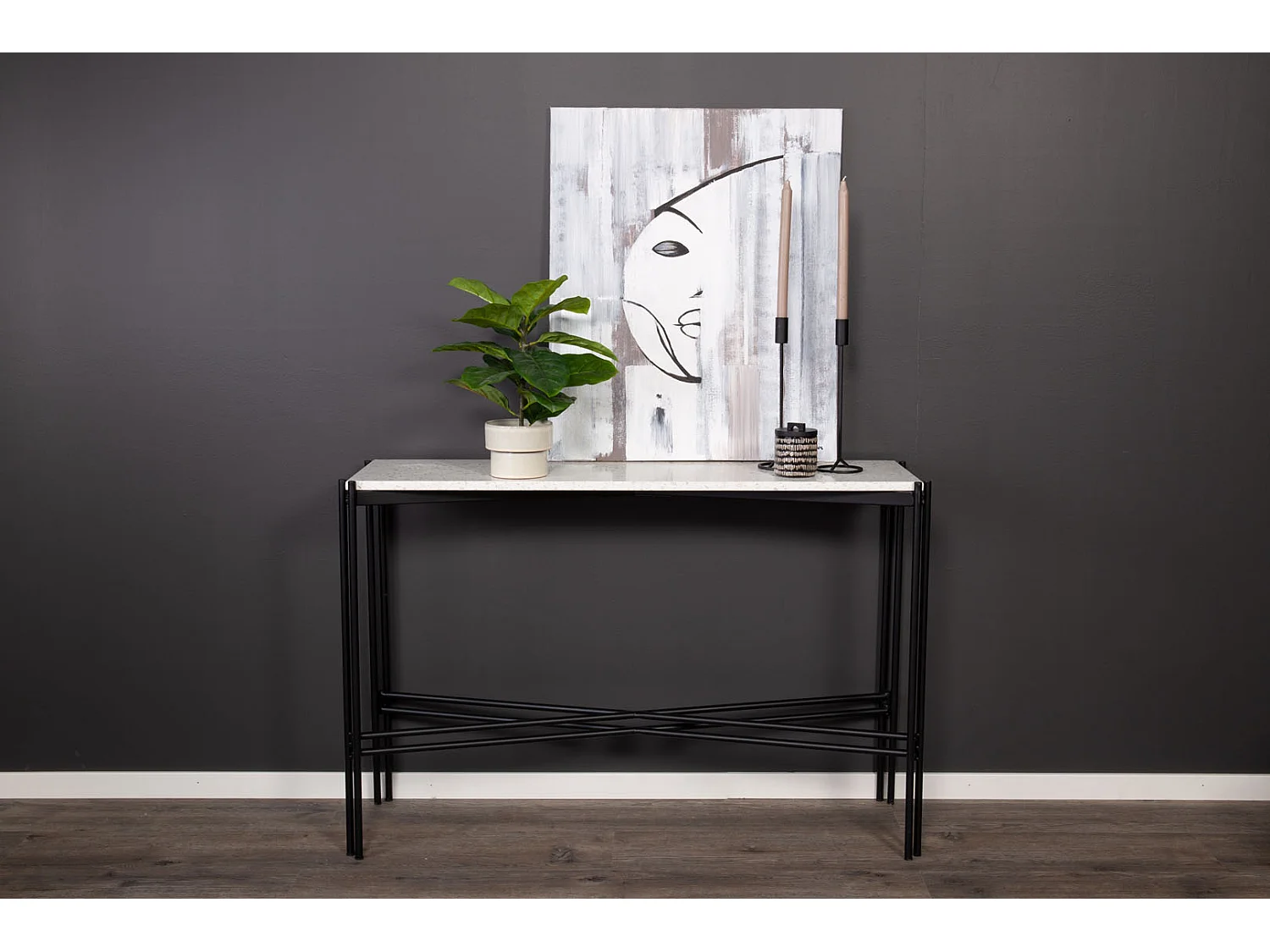 Console Design Terrazzo "Razzia" 110cm Blanc