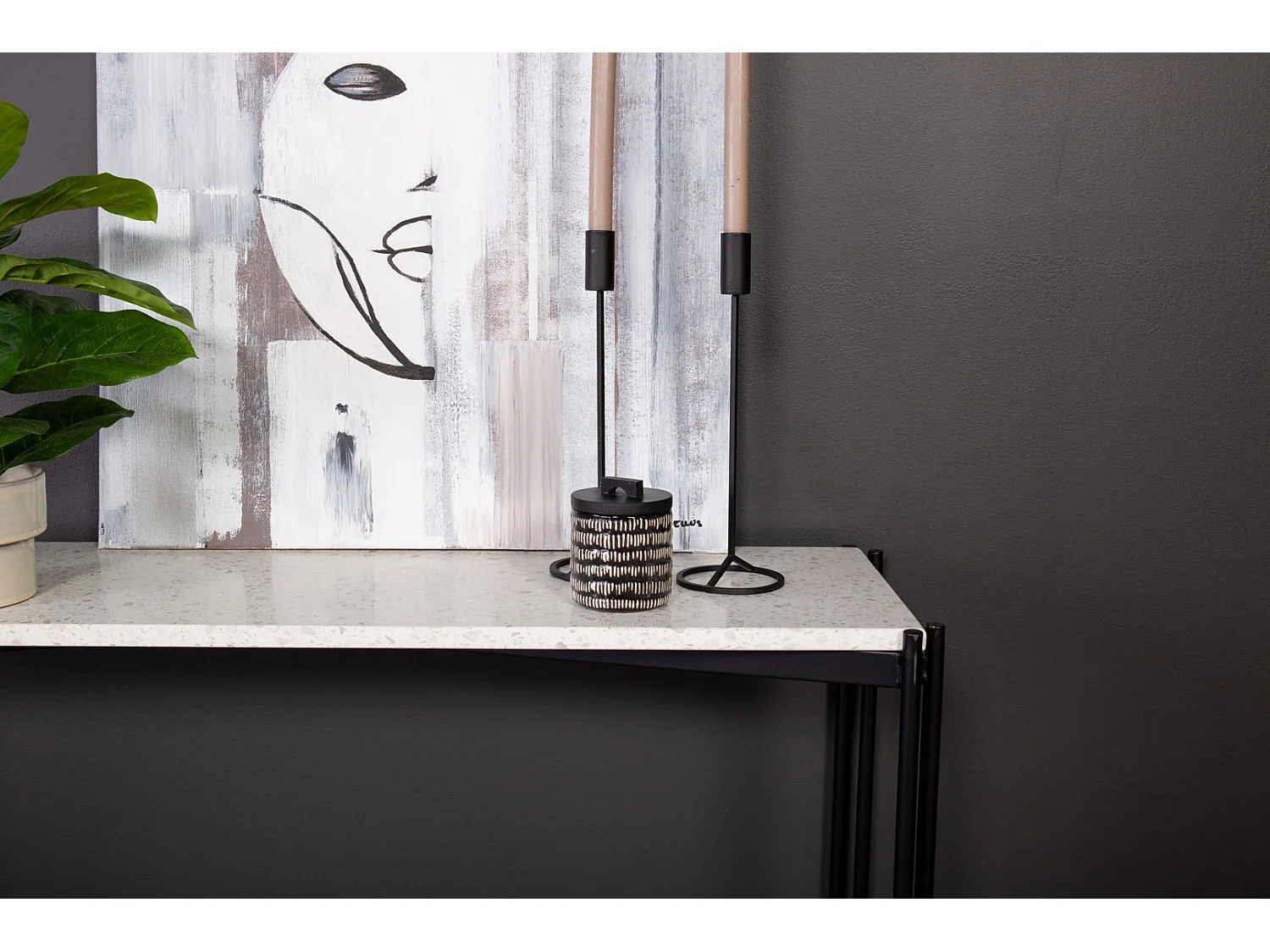 Console Design Terrazzo "Razzia" 110cm Blanc