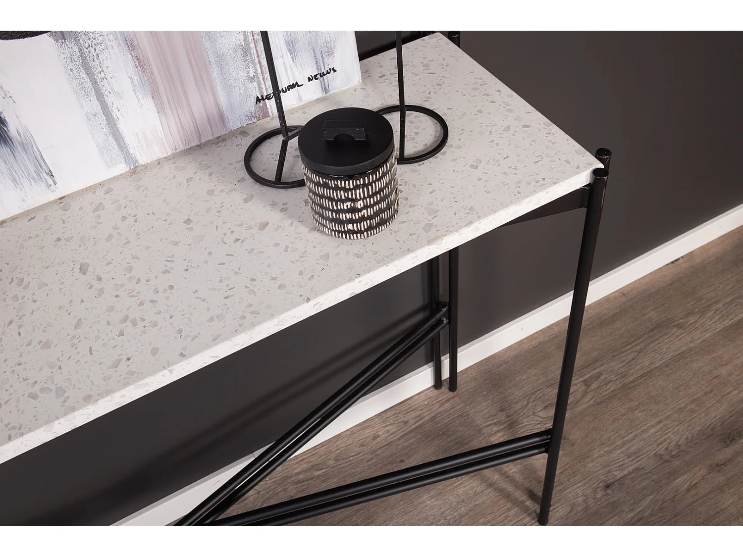 Console Design Terrazzo "Razzia" 110cm Blanc