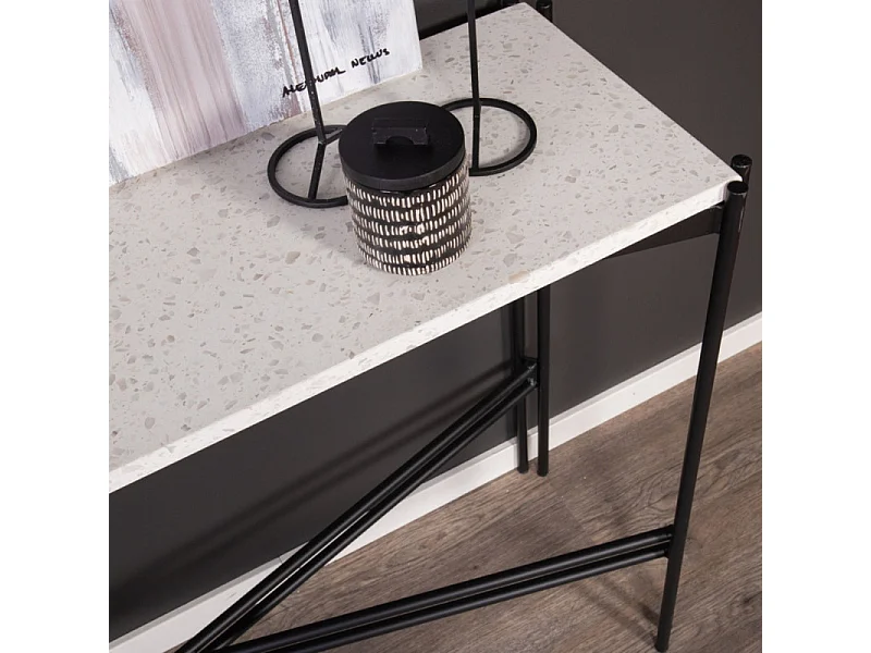 Razzia sidetable 30x110 cm terazzo wit.