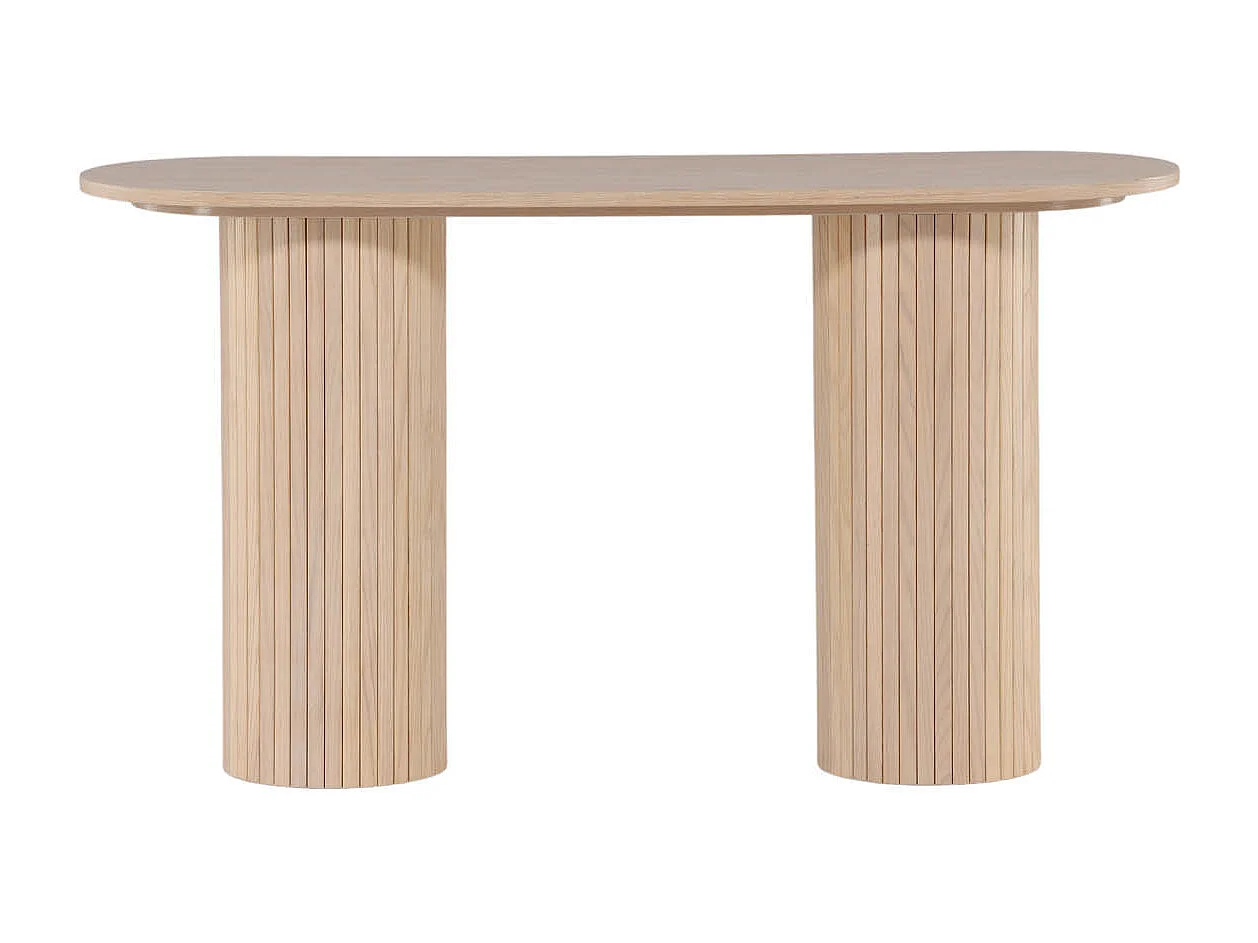 Console Design Nervuré "Bianca" 130cm Naturel