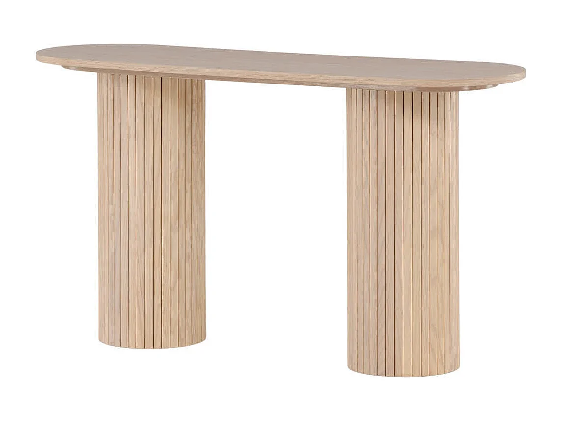 Console Design Nervuré "Bianca" 130cm Naturel