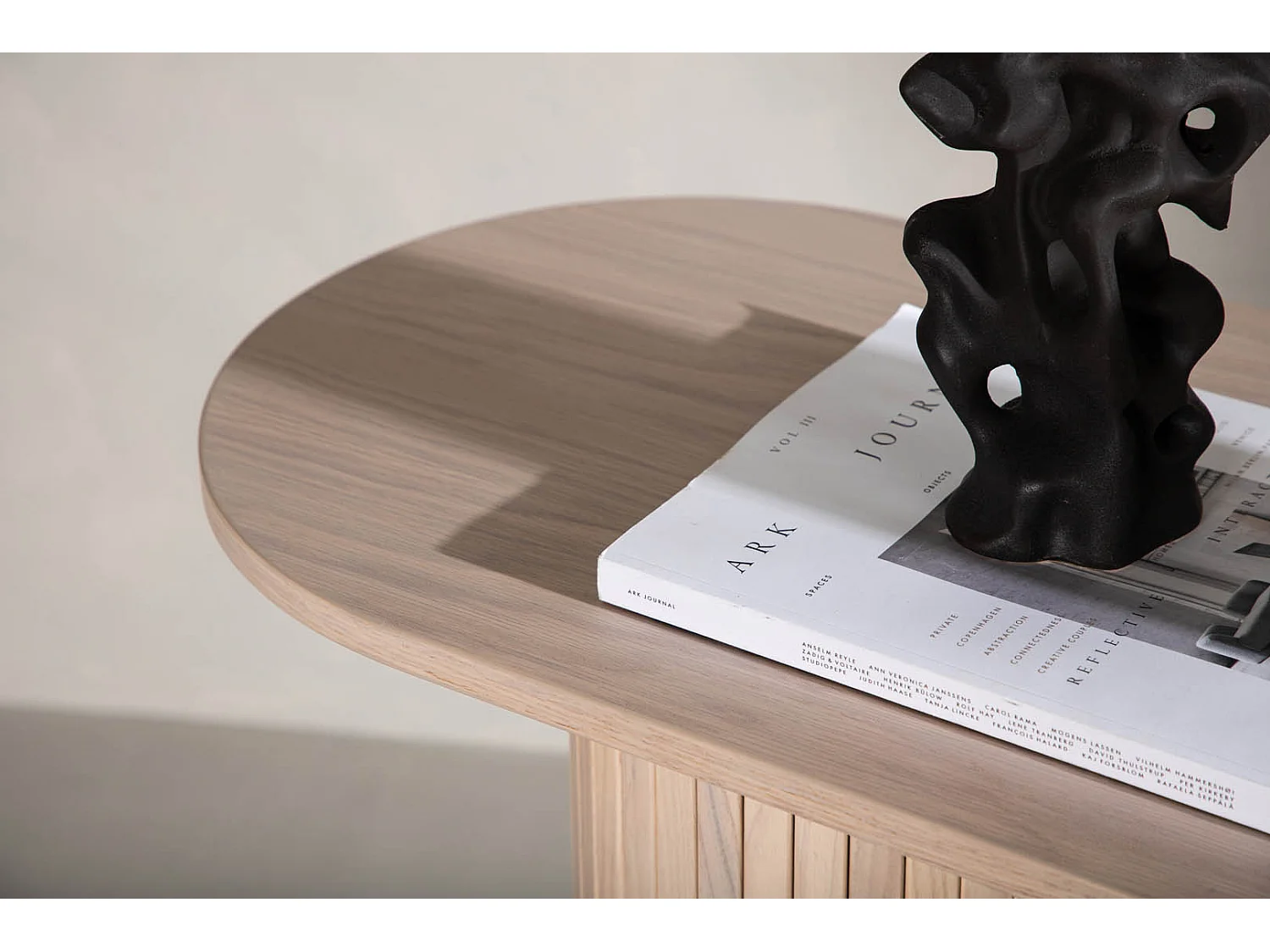 Console Design Nervuré "Bianca" 130cm Naturel