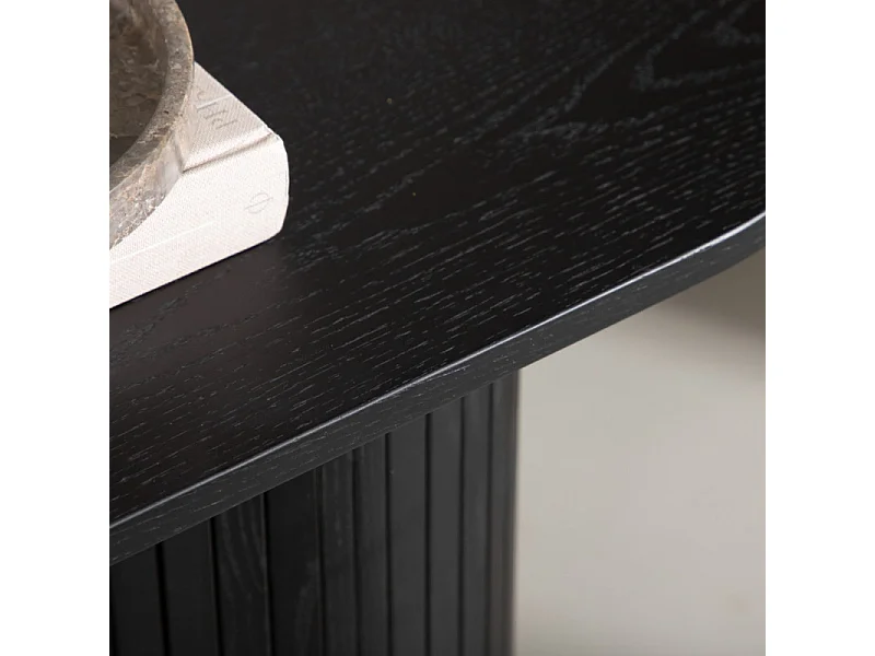 Console Design Nervuré "Bianca" 130cm Noir