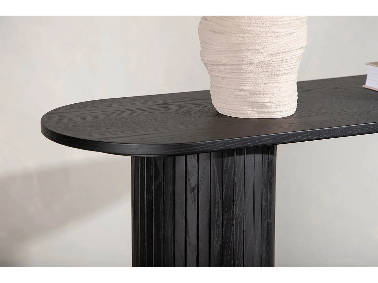 Console Design Nervuré "Bianca" 130cm Noir