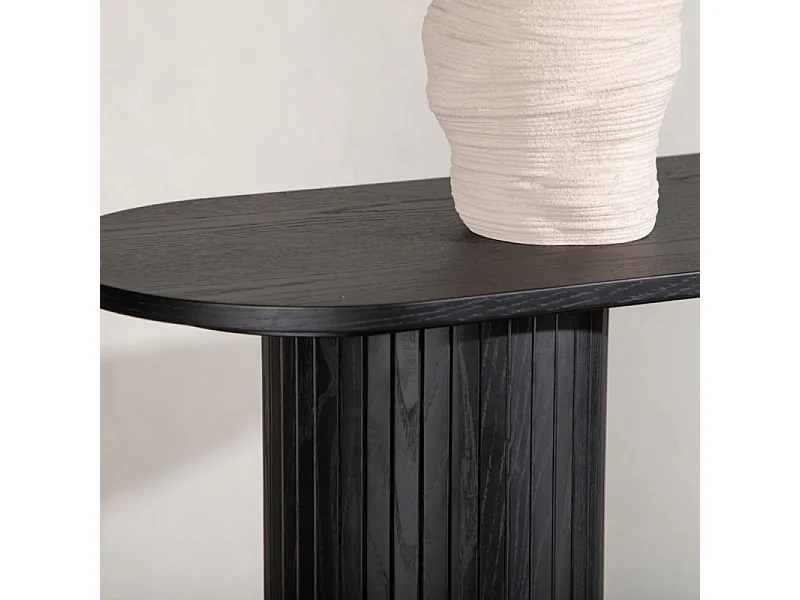 Console Design Nervuré "Bianca" 130cm Noir