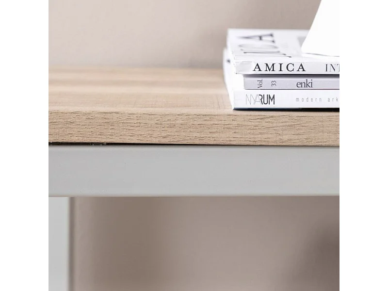 Rise Table console avec étagère 30x110 cm, finition frêne, gris.