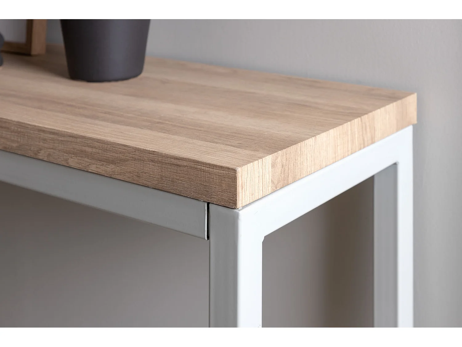 Rise Table console 30x110 cm, finition frêne, gris.