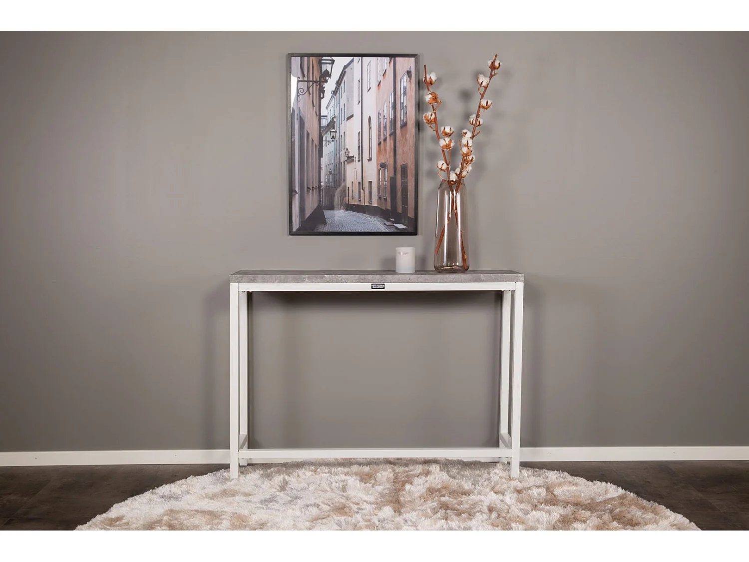 Console Design "Rise" 110cm Gris & Blanc