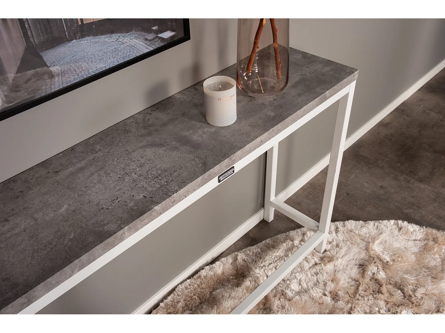 Console Design "Rise" 110cm Gris & Blanc