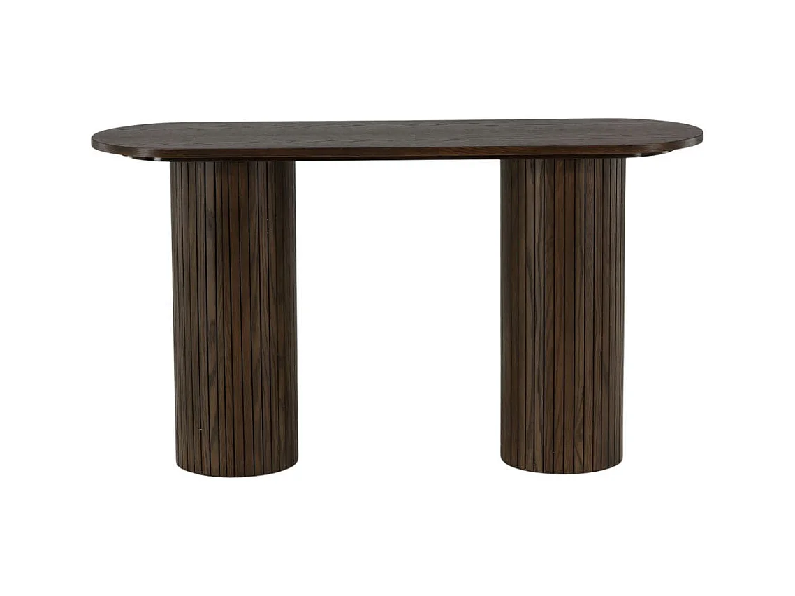 Console Design Nervuré "Bianca" 130cm Marron