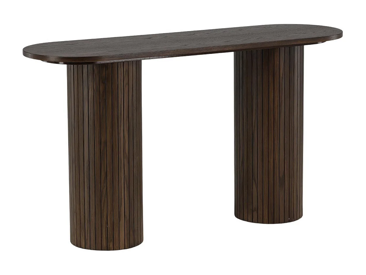 Console Design Nervuré "Bianca" 130cm Marron