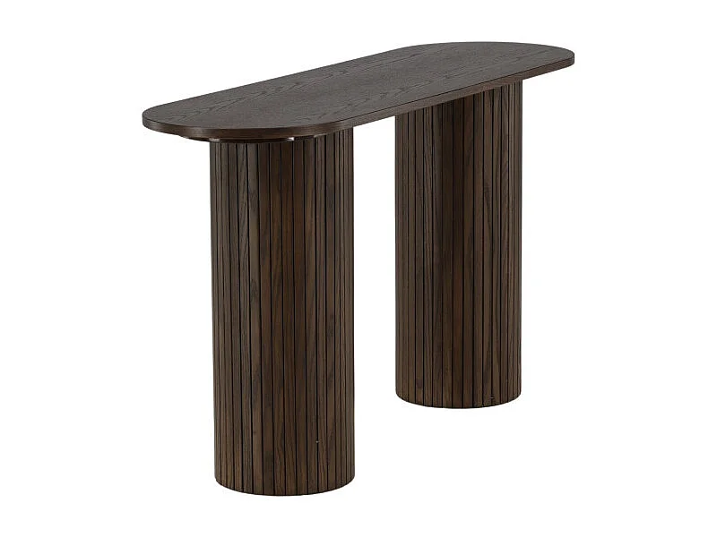 Console Design Nervuré "Bianca" 130cm Marron