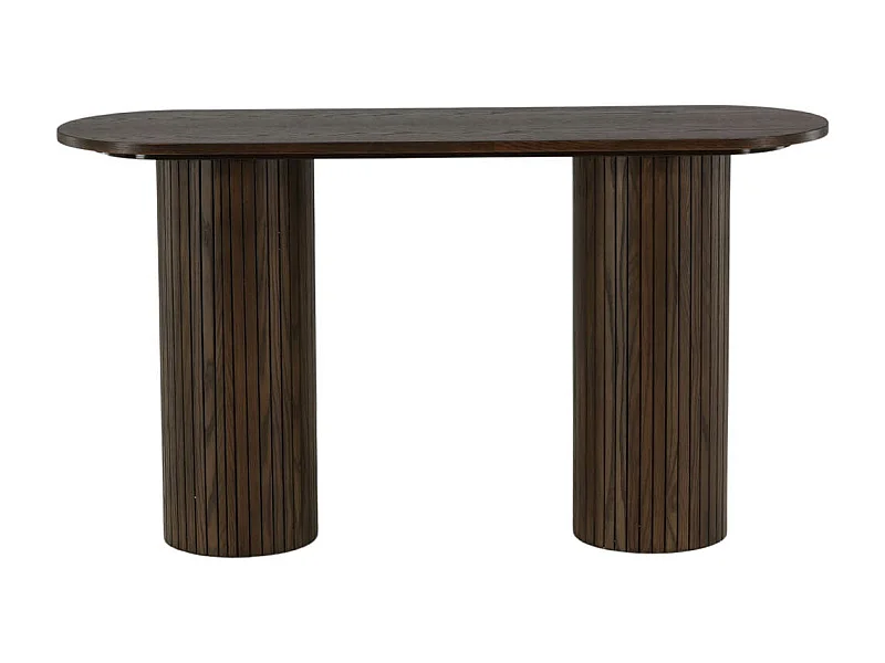 Console Design Nervuré "Bianca" 130cm Marron