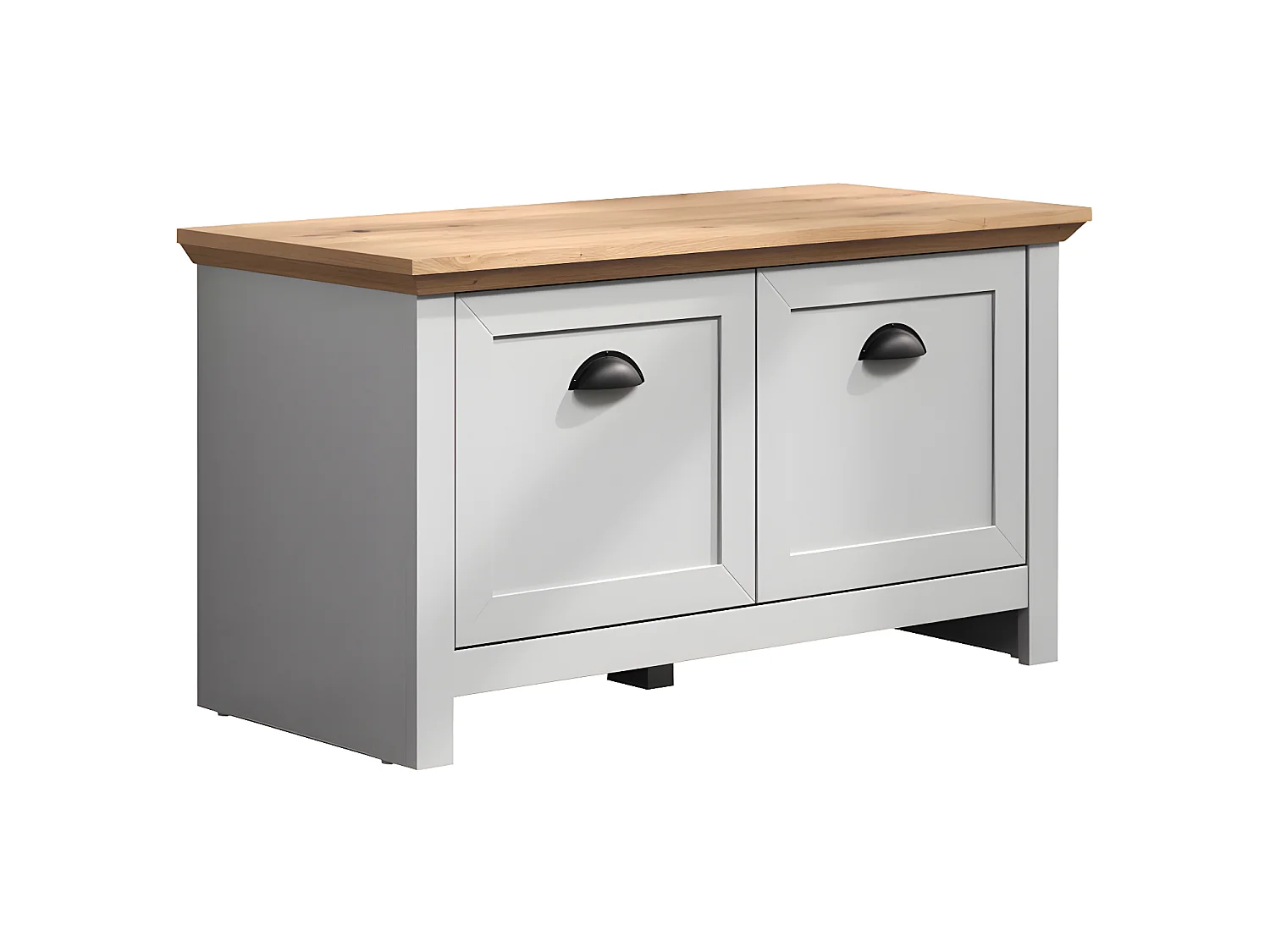 Landside bank 2 deuren, grijs.