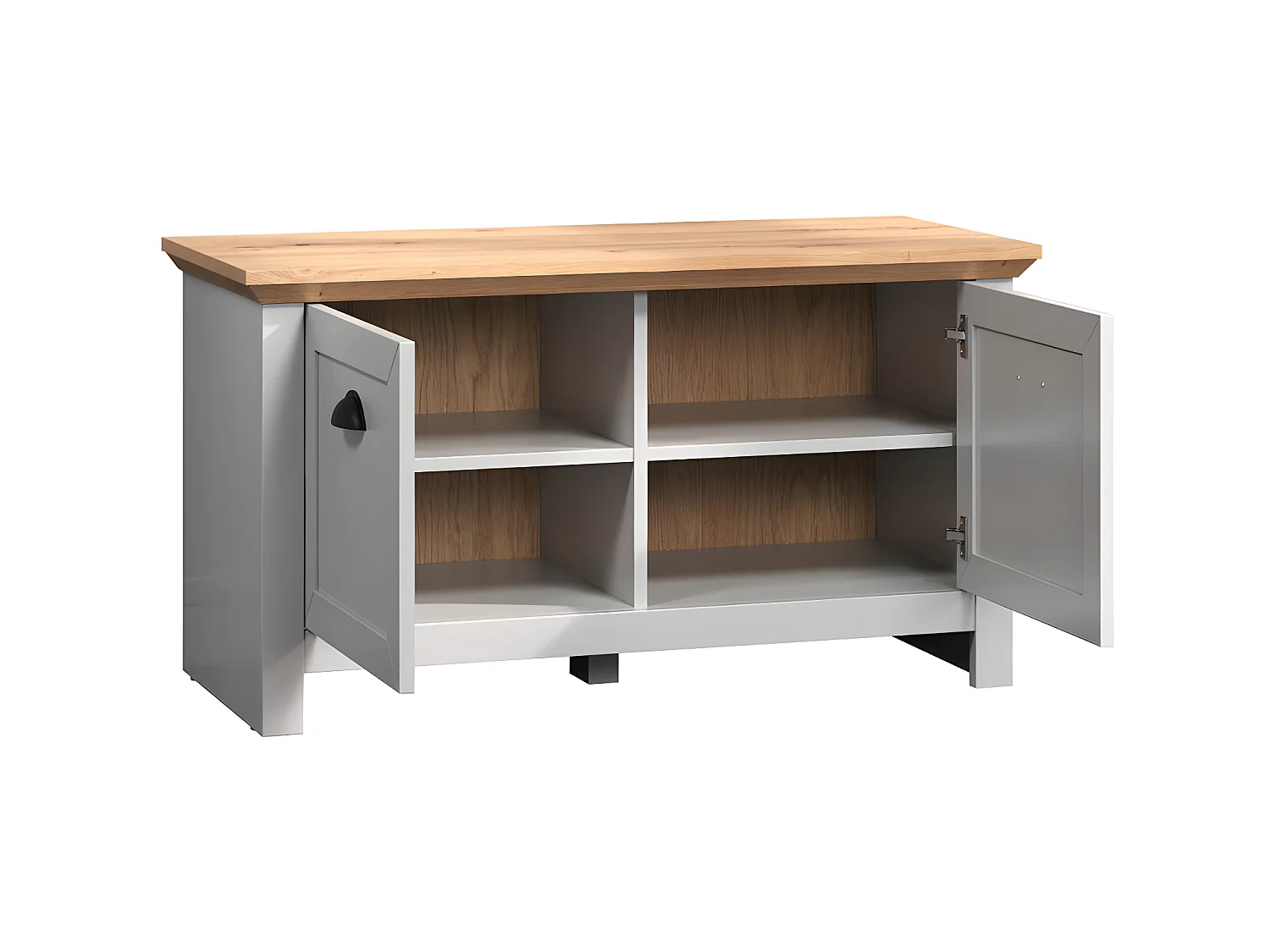 Landside bank 2 deuren, grijs.