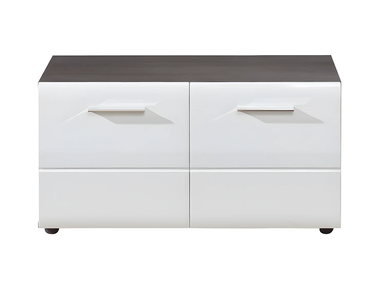 LineGD Banc, 2 portes, argent fumé, blanc brillant.
