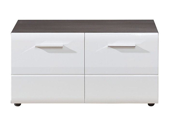 Meuble Salle De Bain Suspendu Xonox.home Scout – Façade Blanc Brillant, Corps Argent Fumé – 37x79x24 Cm – 1 Porte + Étagère Ouverte