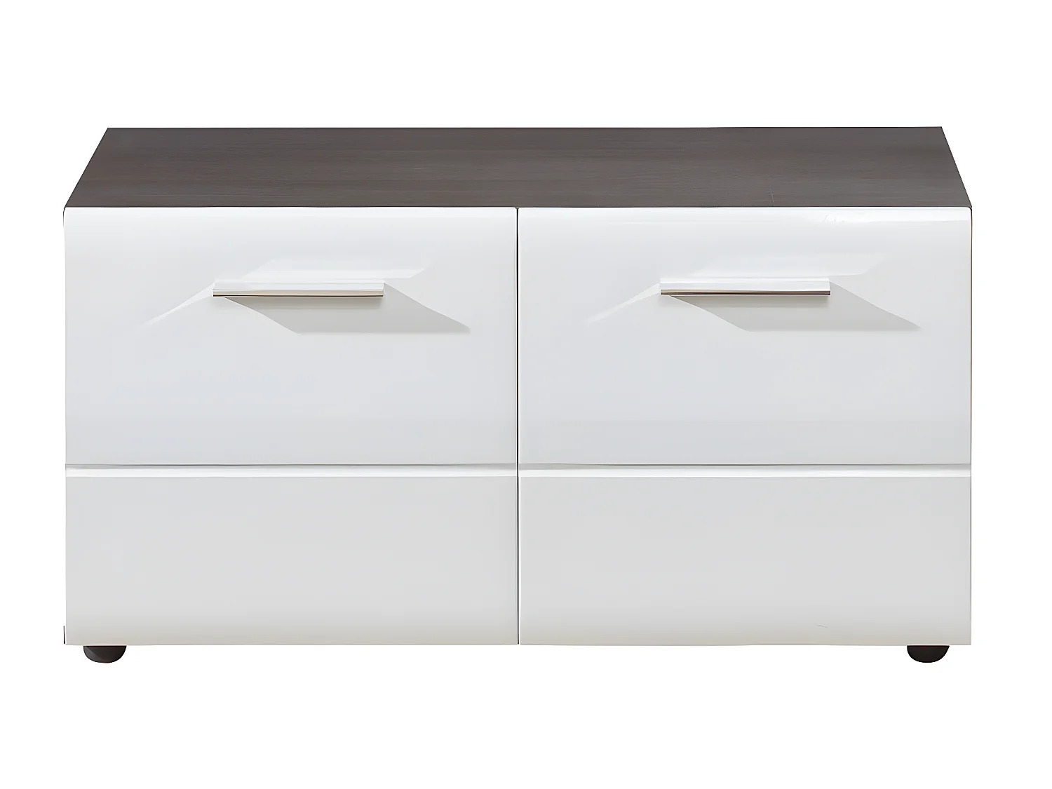 LineGD bank 2 deuren rookzilver, wit hoogglans.